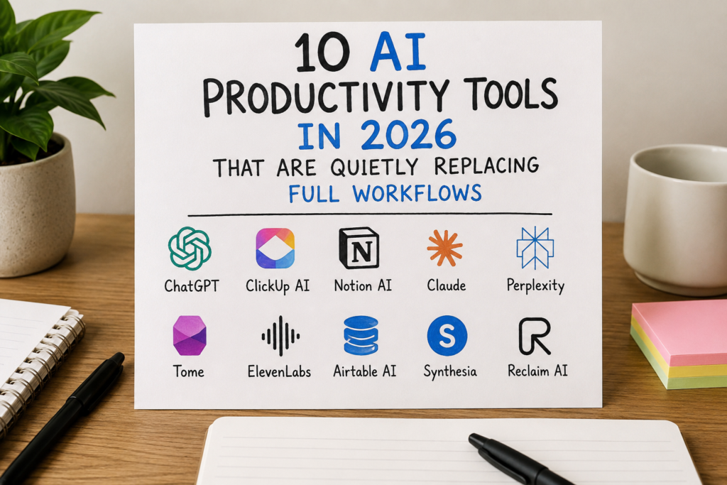 10 AI Productivity Tools Replacing Workflows in 2026